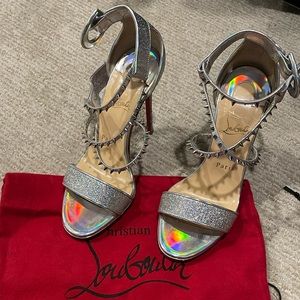Christian Louboutin Choca Lux Lurex Sandals 37.5